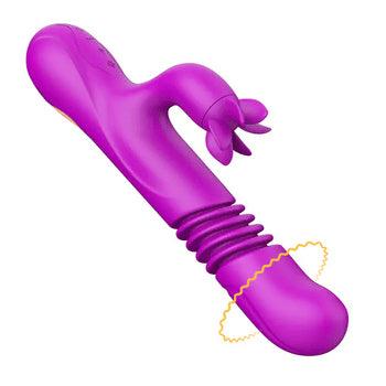 Aiya - 7 Rotating 3 Vibration Telescopic Heating Vibrator for Clitoral and G-spot Stimulation - Secret Garden