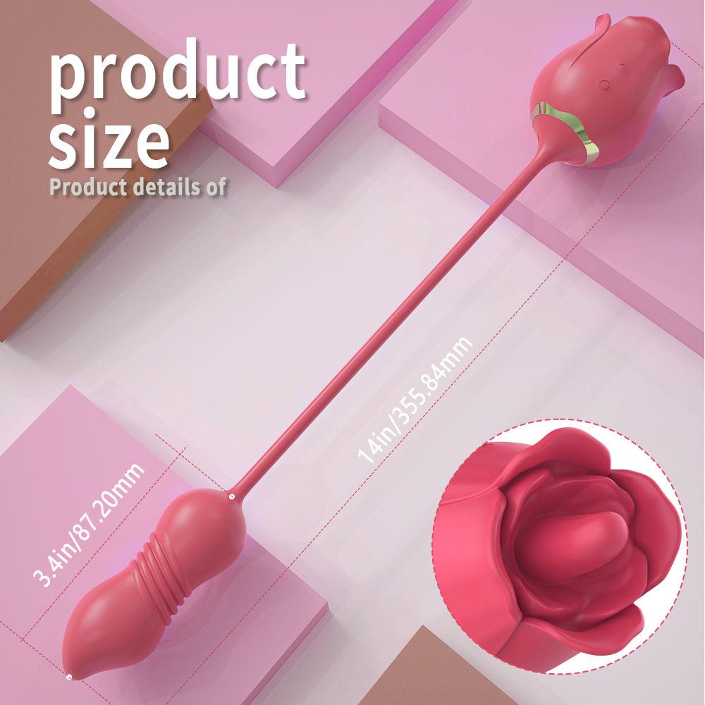 Rose Toy Vibrator for Women - Tongue Licking Stimulator 3-in-1 Clitoral Stimulator G-Spot Stimulating Dildo Vibrator - Secret Garden