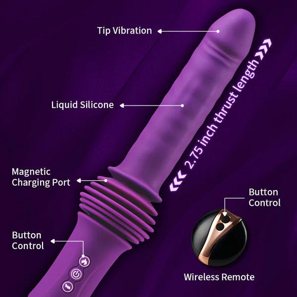 Powerful 145 Inch Adjustable Base Heating Thrusting Vibrating Dildo Machine 11.81 Inch - Secret Garden