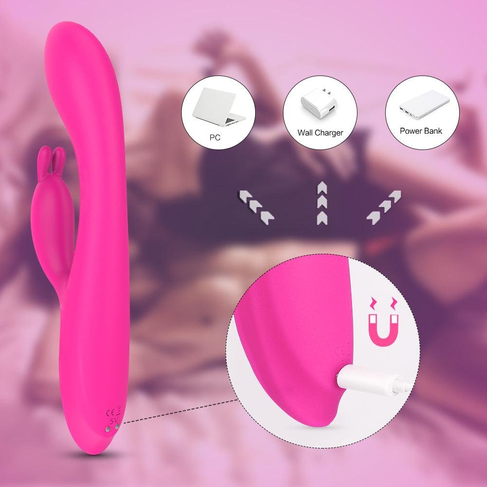 Double silicone female masturbation adult erotic toys female heated flirting rabbit vibration - Secret Garden