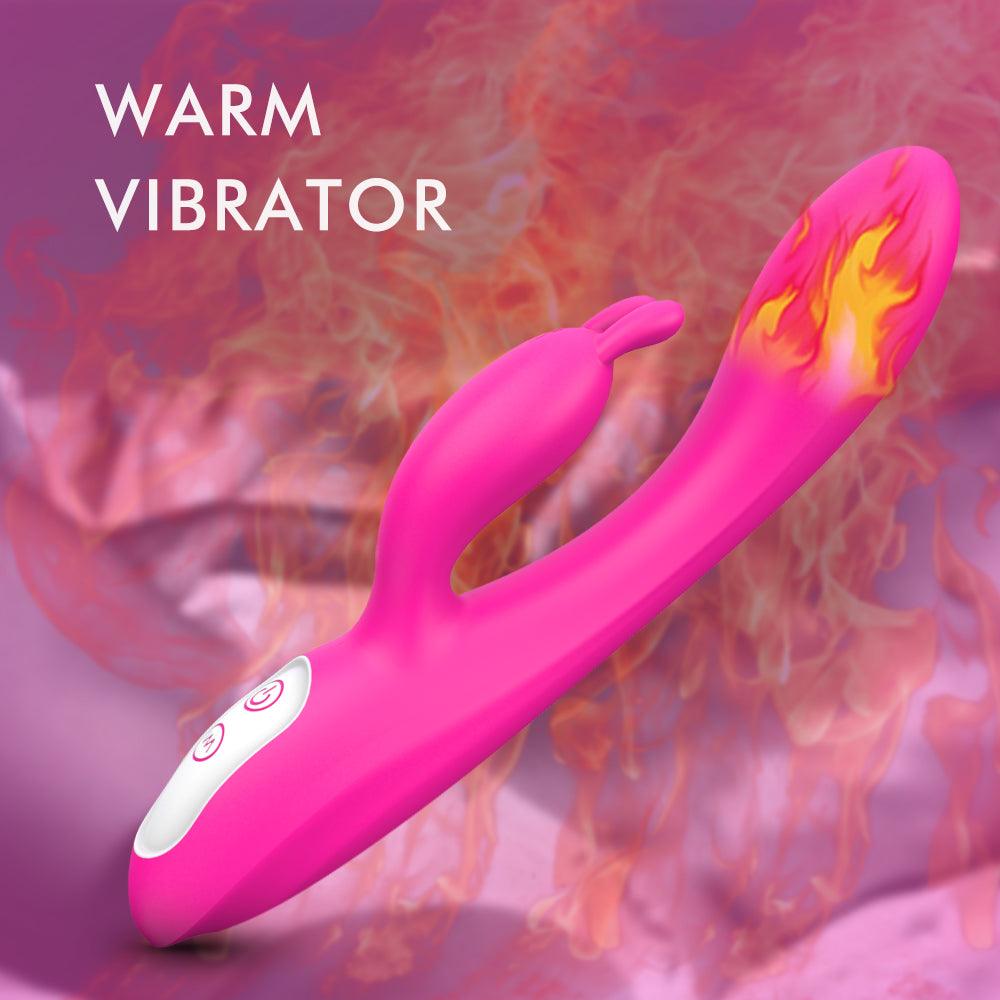 Double silicone female masturbation adult erotic toys female heated flirting rabbit vibration - Secret Garden