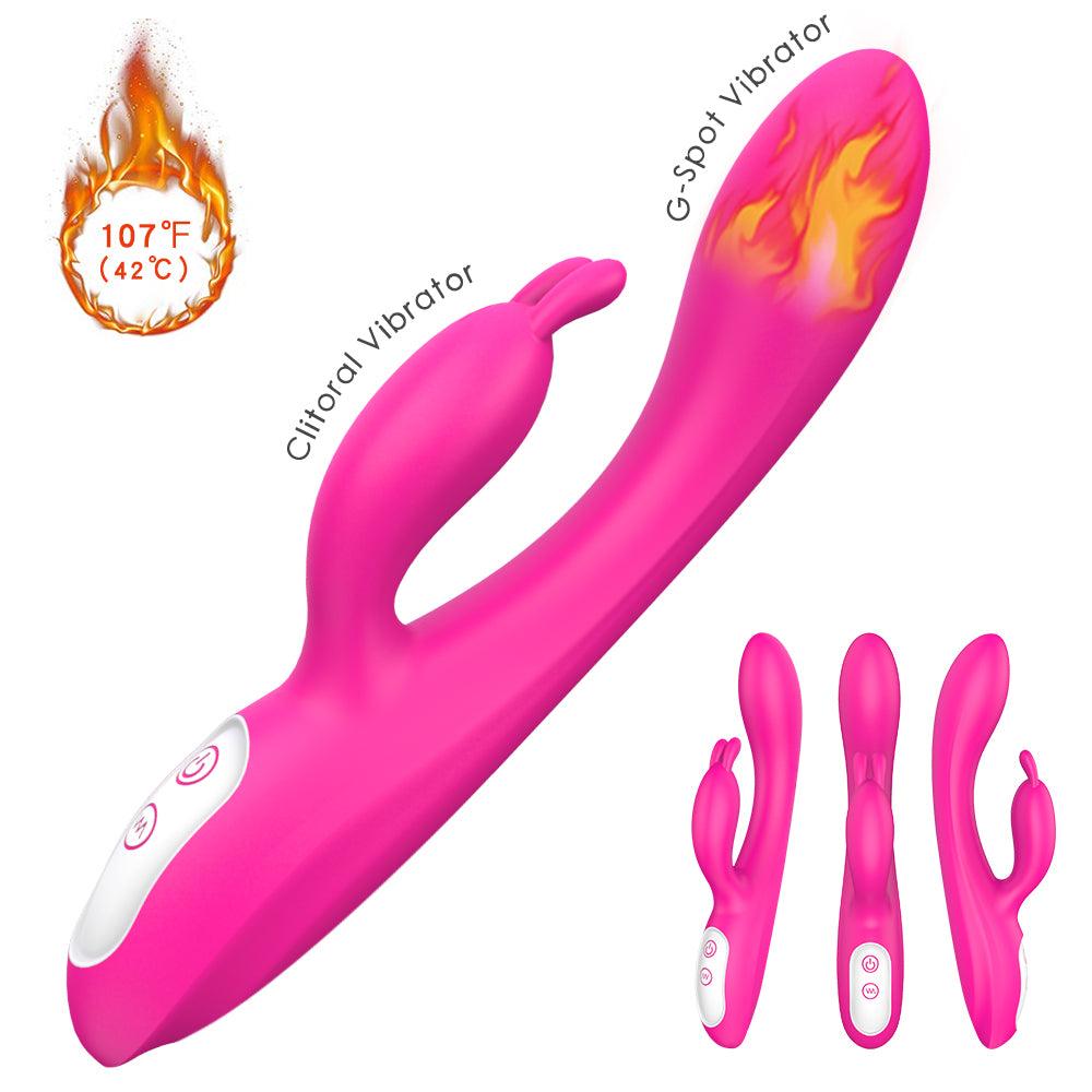 Double silicone female masturbation adult erotic toys female heated flirting rabbit vibration - Secret Garden