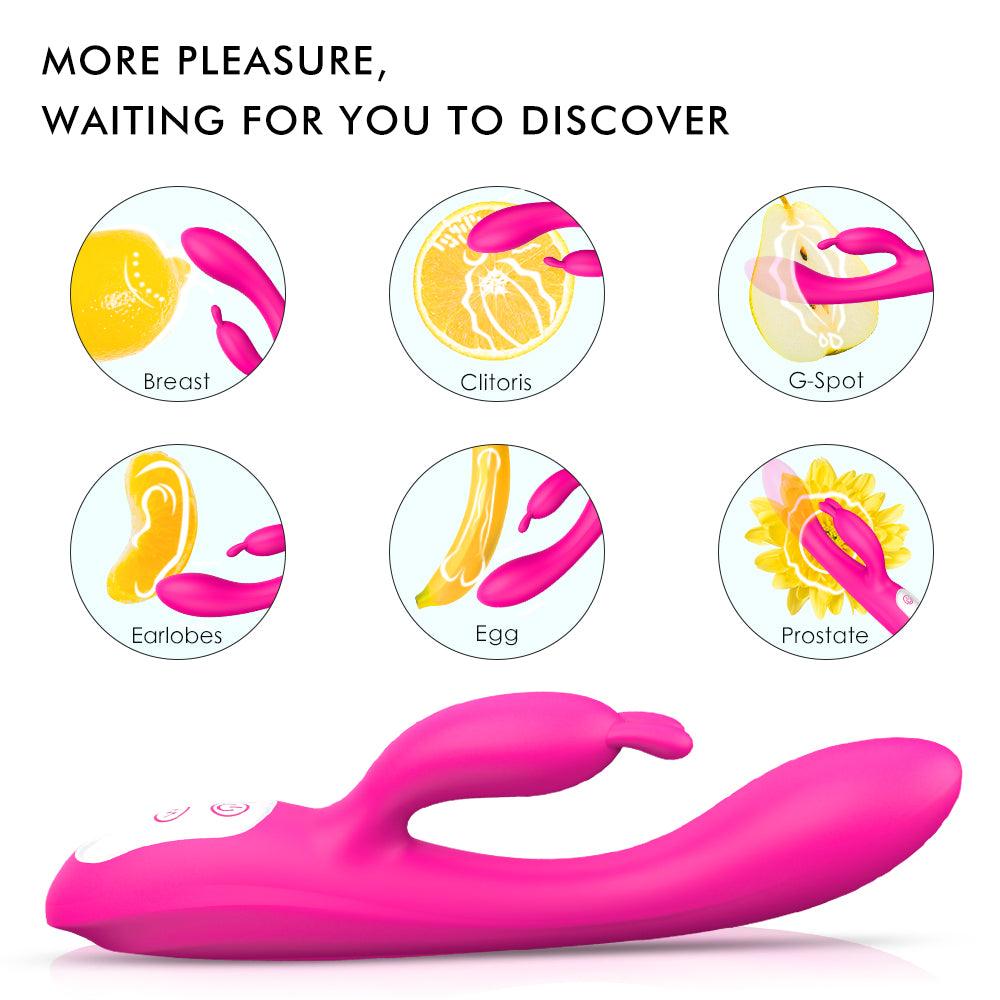 Double silicone female masturbation adult erotic toys female heated flirting rabbit vibration - Secret Garden