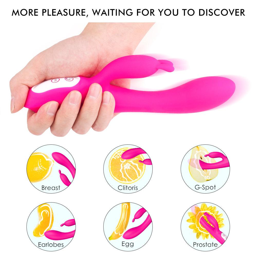 Double silicone female masturbation adult erotic toys female heated flirting rabbit vibration - Secret Garden