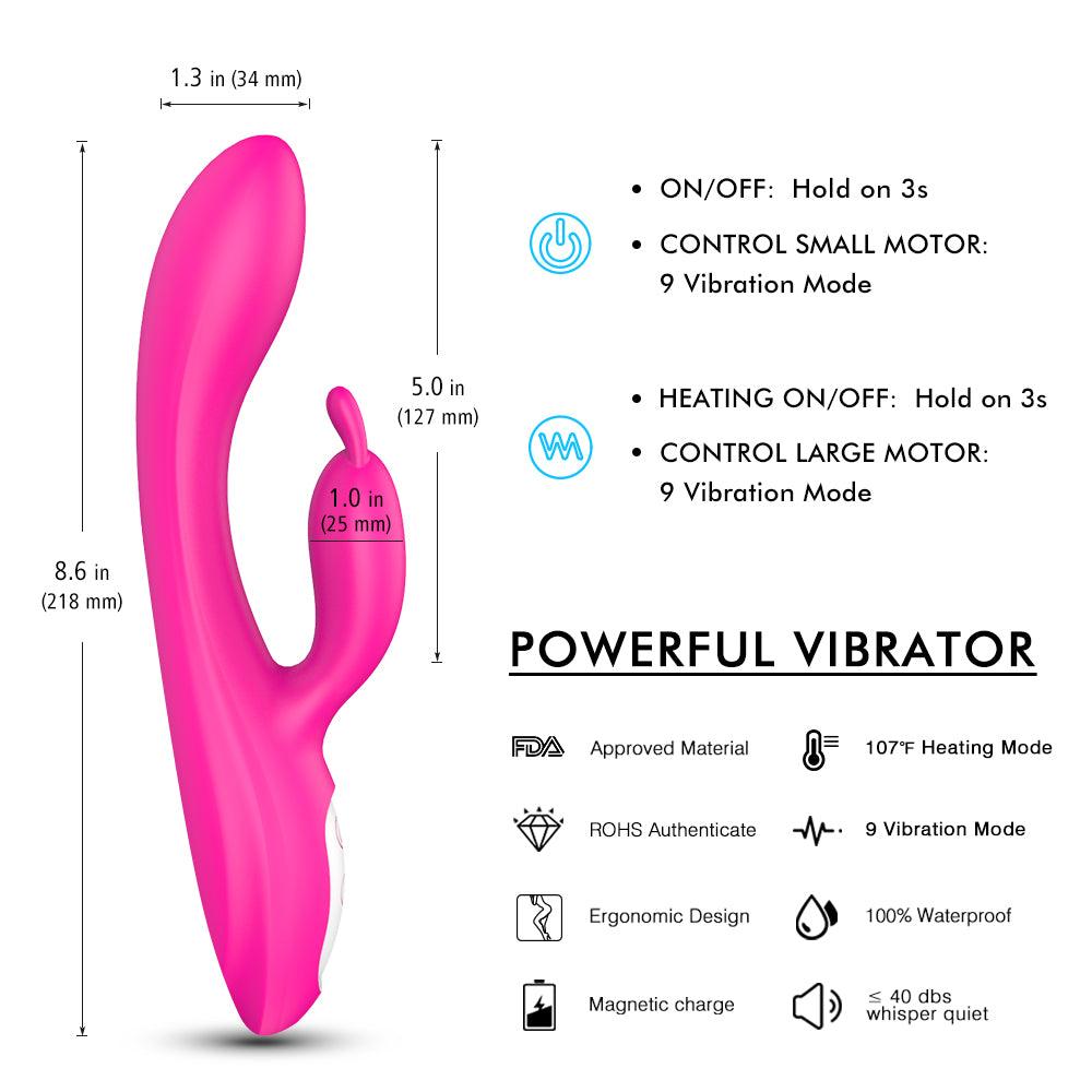 Double silicone female masturbation adult erotic toys female heated flirting rabbit vibration - Secret Garden