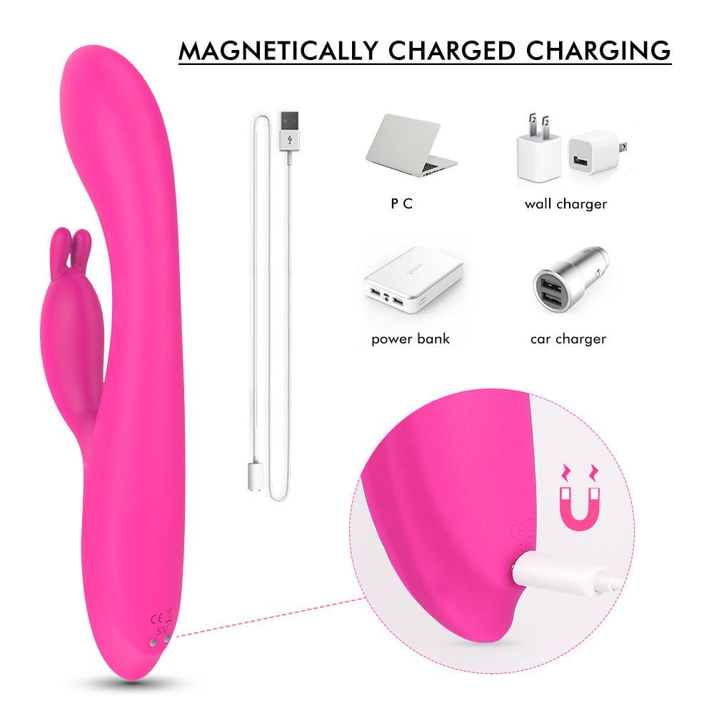 Double silicone female masturbation adult erotic toys female heated flirting rabbit vibration - Secret Garden