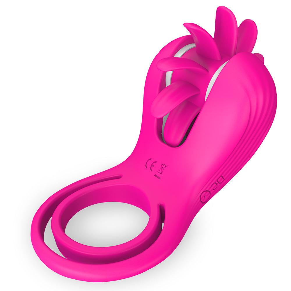 Cum locking ring male live tongue licking vibrating ring penis massager - Secret Garden