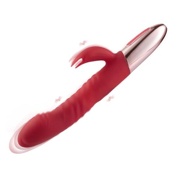 3-IN-1 Retractable Burgundy Heated Vibrator - Secret Garden