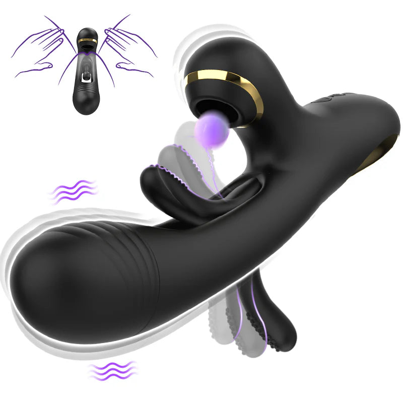 Naraku 3 IN 1 Suction-Flapping Vibrator G Spot Clitoral Stimulator with 7 Modes Massager