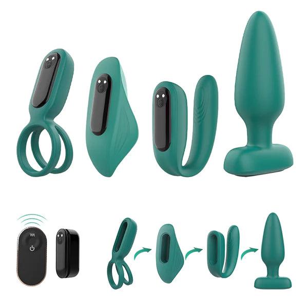 Secret Garden 9 Vibration Sex Toys 4 Pieces Set for Couple with Remote Control - Secret Garden