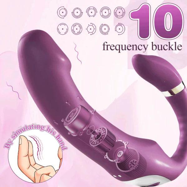 3 IN 1 Heating Purple Vibrator Clit Rubbing Massager - Secret Garden