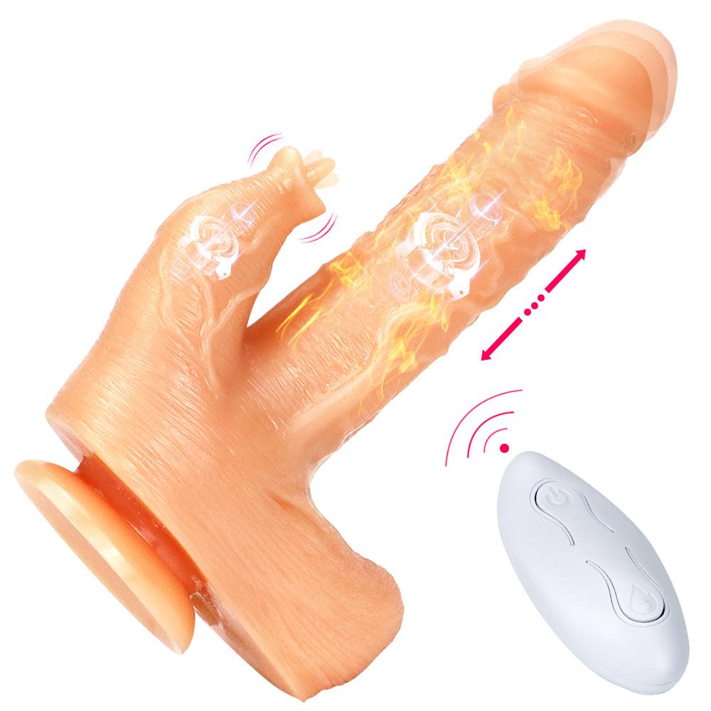 Flush electric telescopic swinging simulation dildo heated tongue dildo - Secret Garden