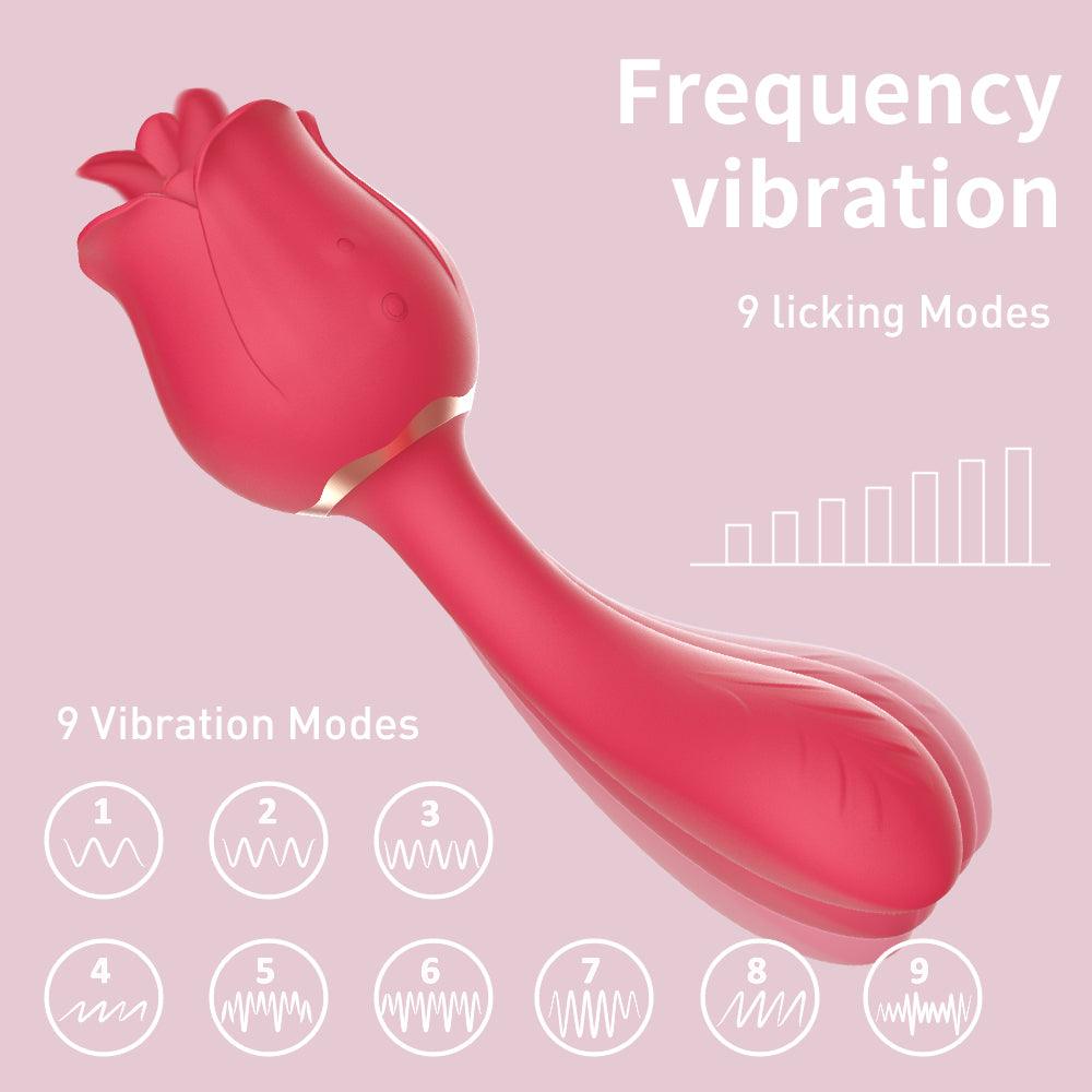 Rose Vibrator with Handle for Women - Secret Garden