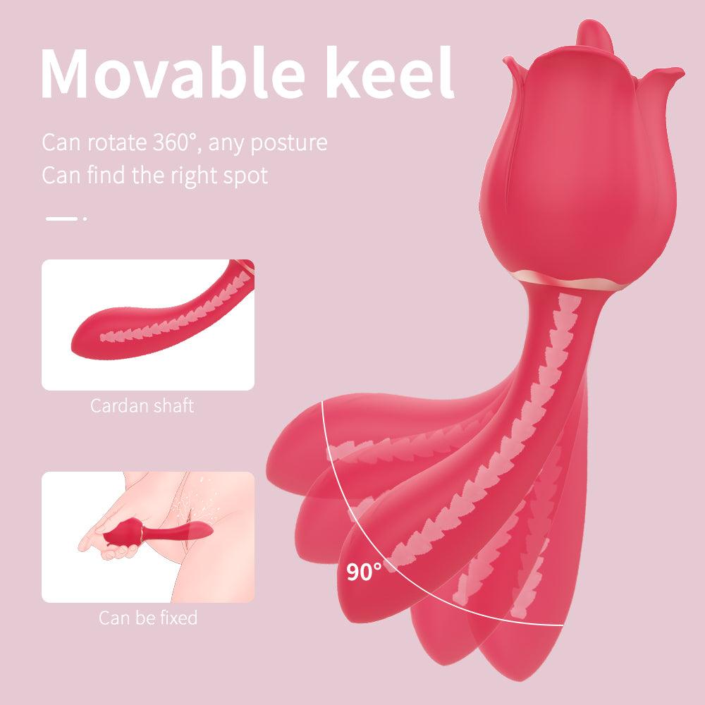 Rose Vibrator with Handle for Women - Secret Garden