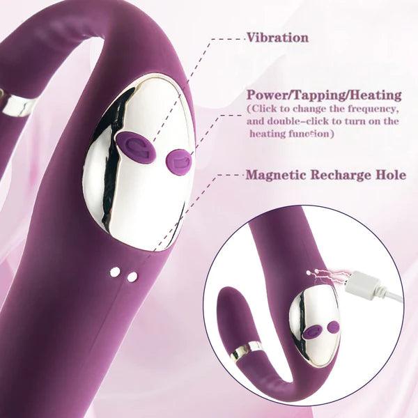 3 IN 1 Heating Purple Vibrator Clit Rubbing Massager - Secret Garden