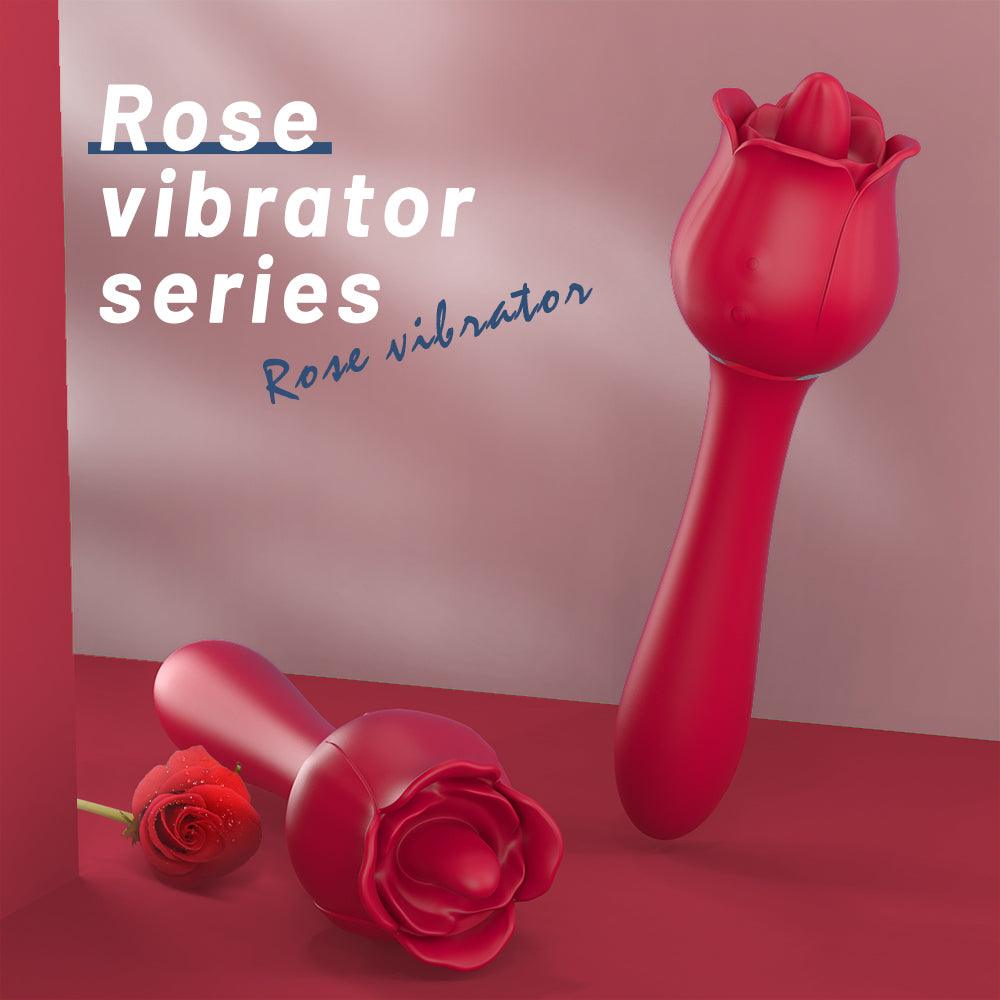 Female Handle Stick Masturbator Female Tongue Licker Into Rose Vibrator - Secret Garden