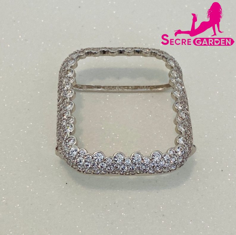 Introducing the Silver Diamond Apple Watch Bezel Cover - Bling Series 2-9