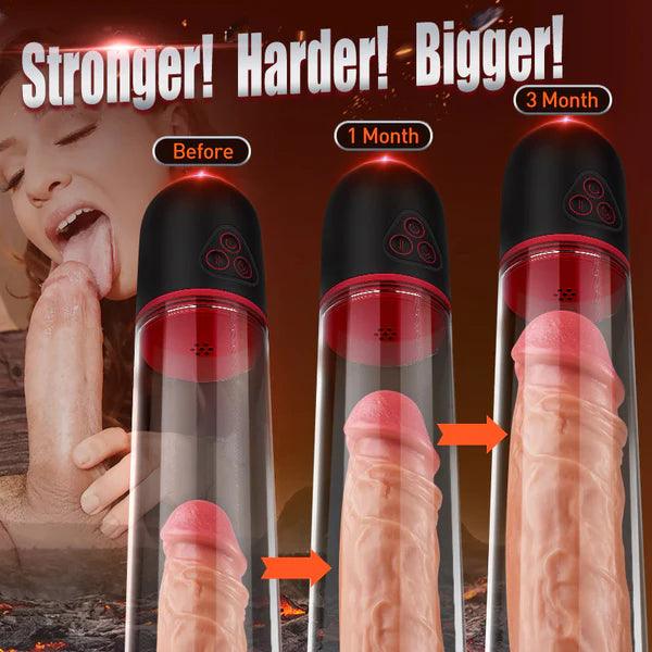 9 Vibrating 9 Sucking Transparent Penis Enlargement Pump - Secret Garden