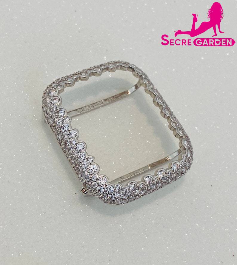 Introducing the Silver Diamond Apple Watch Bezel Cover - Bling Series 2-9