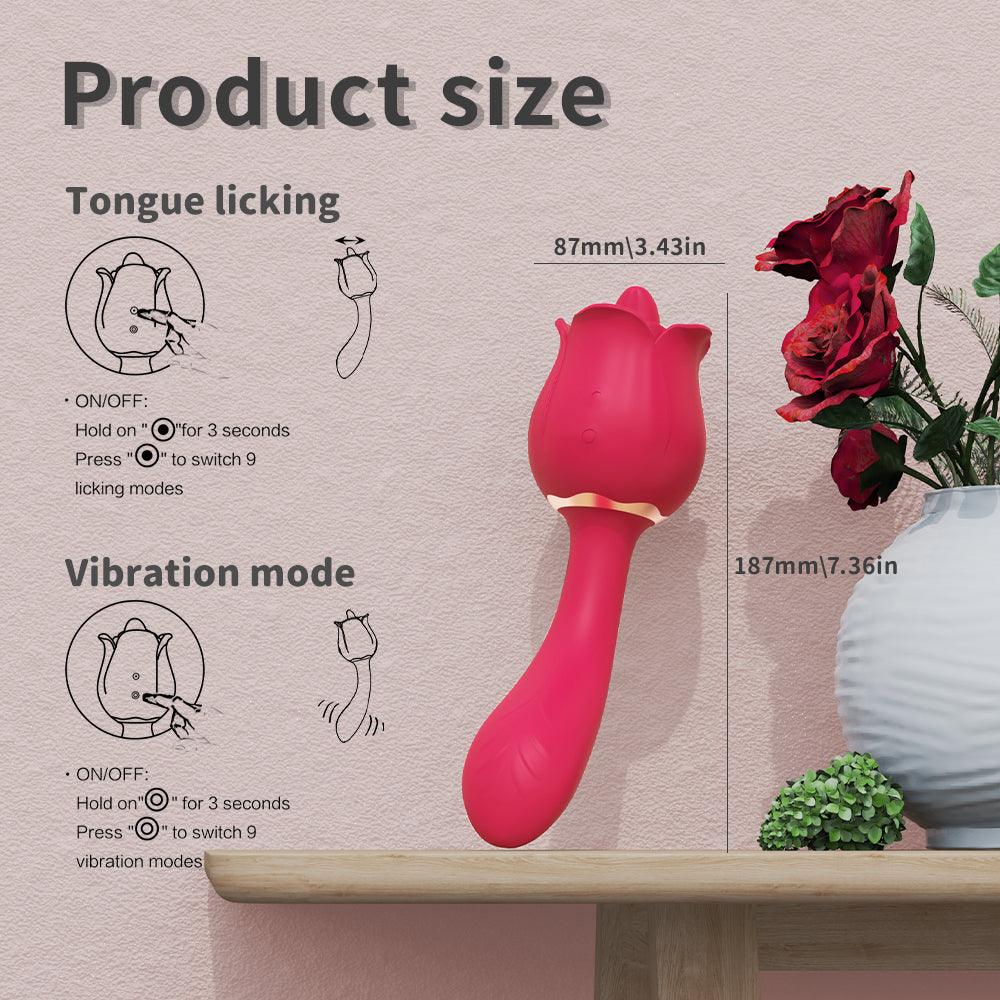 Rose Vibrator with Handle for Women - Secret Garden