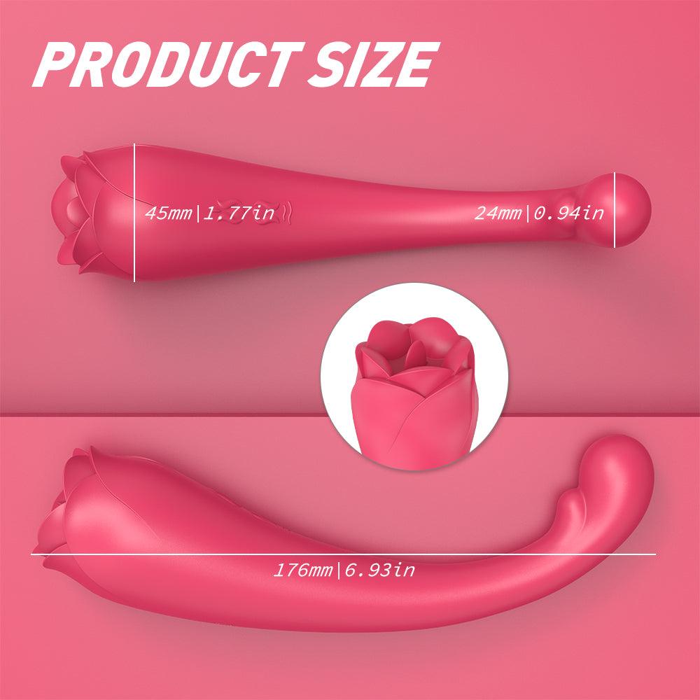 Rose Women's Tongue Vibrating G-spot Massage Clitoral Stimulation Masturbator - Secret Garden