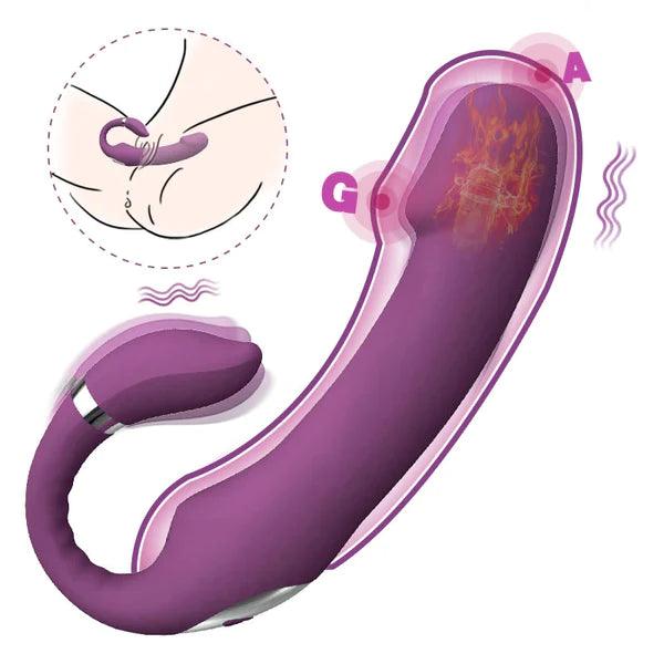 3 IN 1 Heating Purple Vibrator Clit Rubbing Massager - Secret Garden