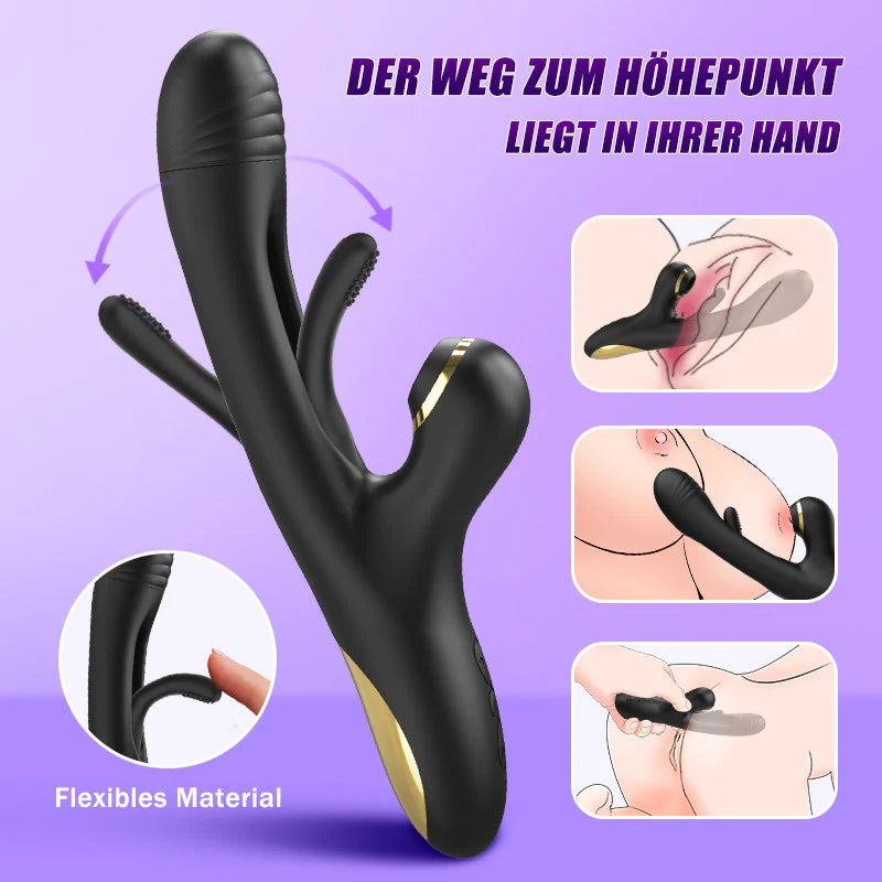 Naraku 3 IN 1 Suction-Flapping Vibrator G Spot Clitoral Stimulator with 7 Modes Massager