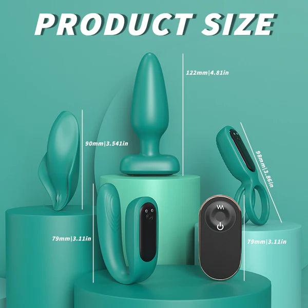 Secret Garden 9 Vibration Sex Toys 4 Pieces Set for Couple with Remote Control - Secret Garden