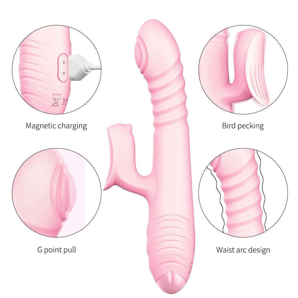 Retractable beat vibrator female masturbation apparatus heated charging vibrator - Secret Garden