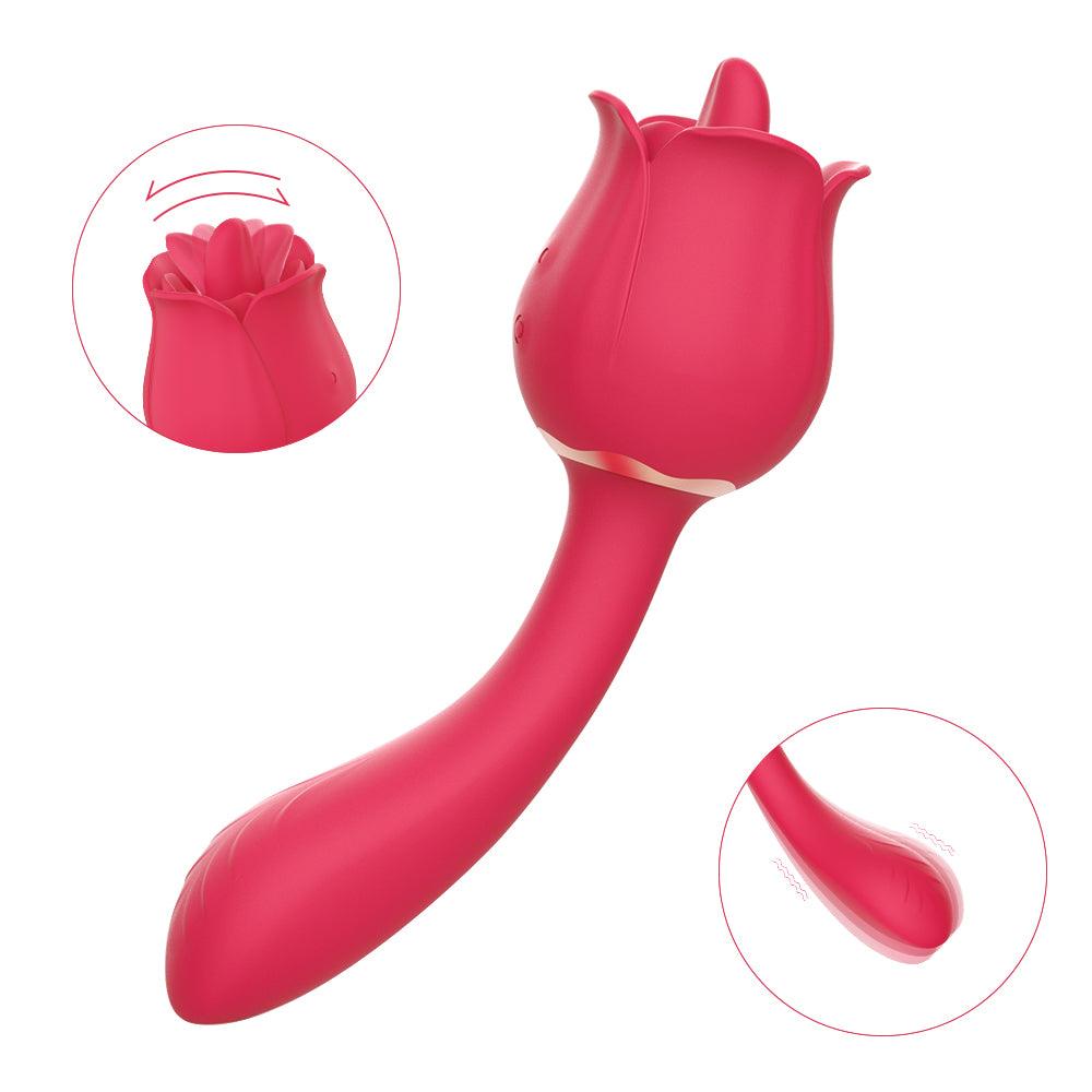 Rose Vibrator with Handle for Women - Secret Garden