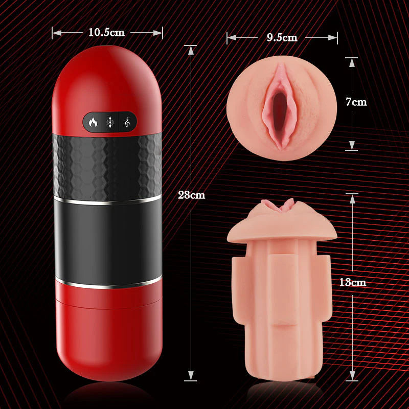 Tank 4 IN 1 Cup Masturbator 7 Thrusting Heating Mature Woman Voice Removable