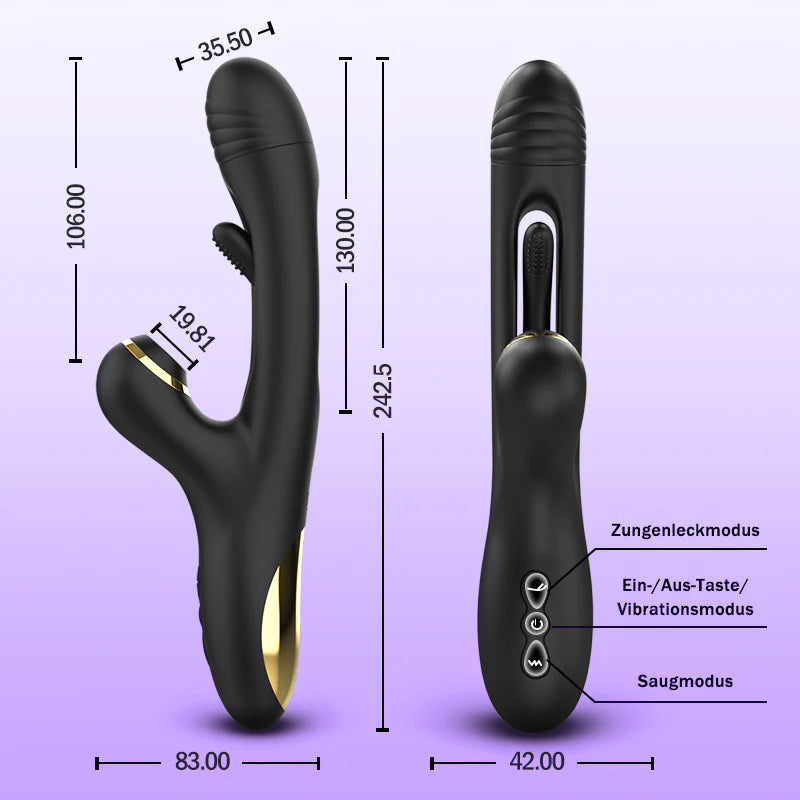 Naraku 3 IN 1 Suction-Flapping Vibrator G Spot Clitoral Stimulator with 7 Modes Massager