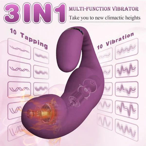 3 IN 1 Heating Purple Vibrator Clit Rubbing Massager - Secret Garden