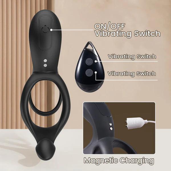 Sonic - 9 Vibration Penis Ring for Perineum C-spot and G-spot 3 in 1 Stimulation - Secret Garden