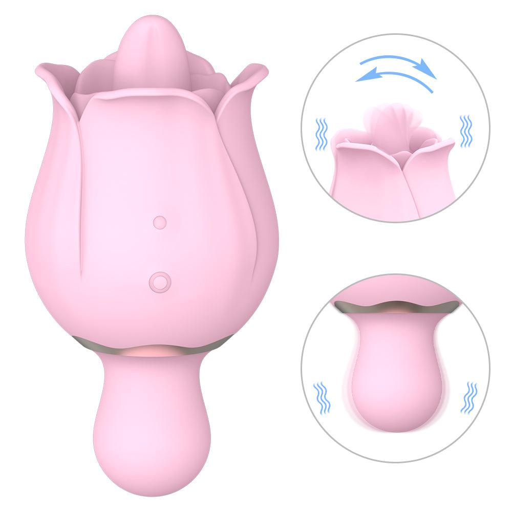 Rose Erotic Tongue Stretching Egg Jumper Female Outdoor Portable Rechargeable Egg Jumper Masturbator - Secret Garden