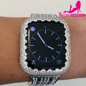 Introducing the Silver Diamond Apple Watch Bezel Cover - Bling Series 2-9