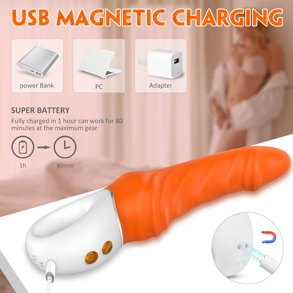 Erotic Vibrator Female Masturbator Supplies Dual Motor Double Head Retractable Vibrator - Secret Garden