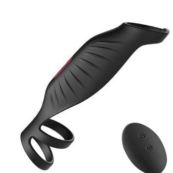 Secret Garden - 9 Vibrating Cock Ring and Penis Sleeve 2 IN 1 Male Vibrator for Couples - Secret Garden