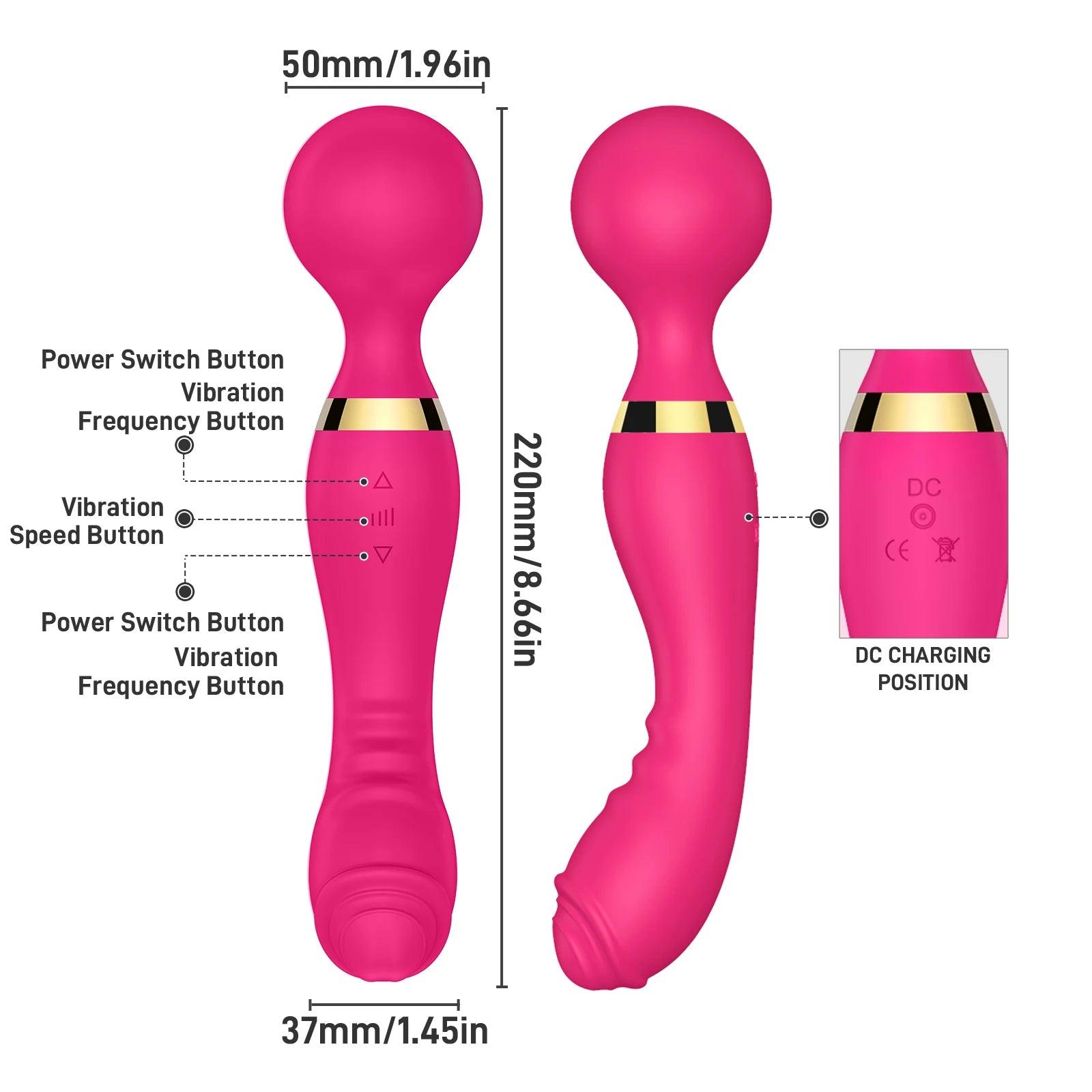 Dual Head Vibrator Body Massager Portable - Secret Garden