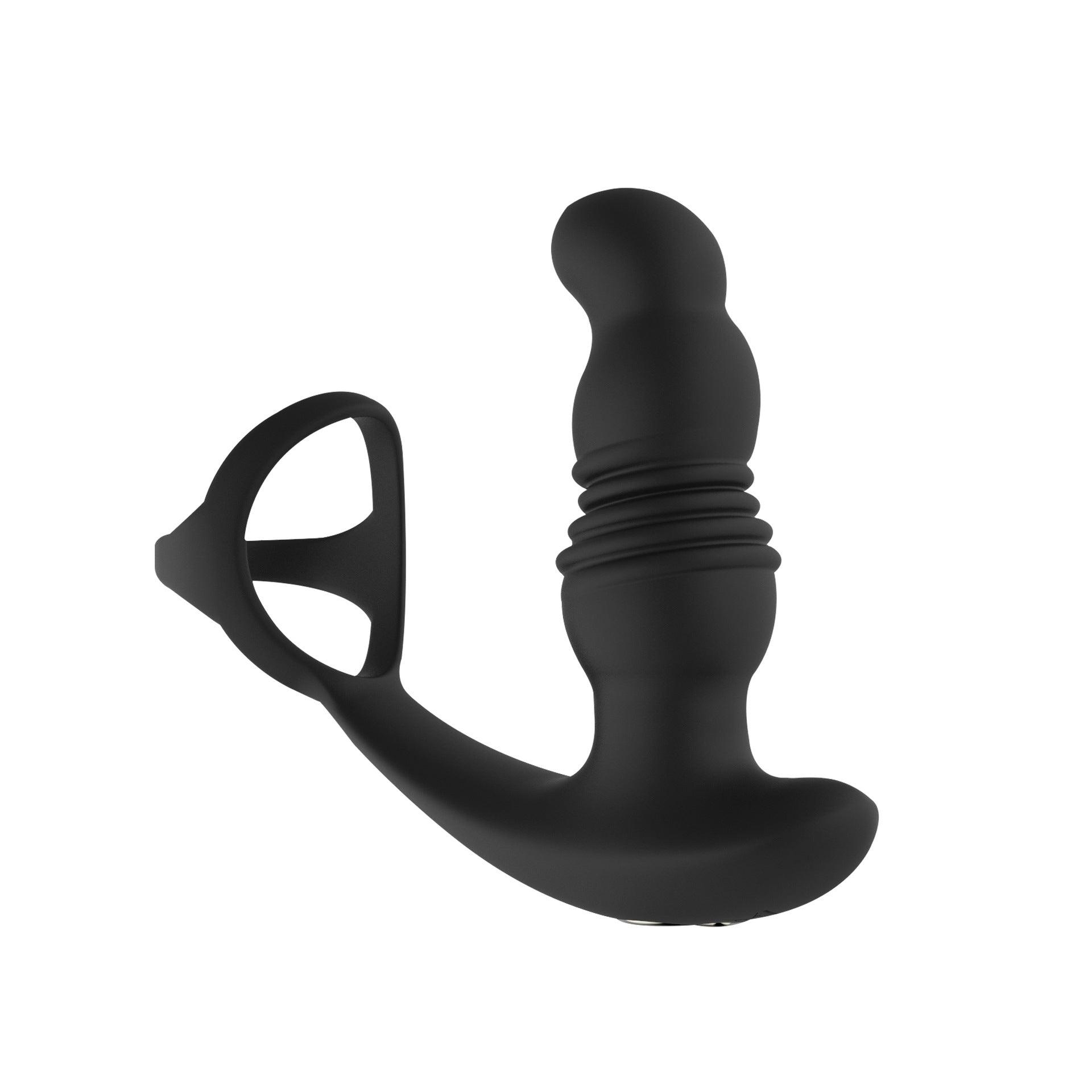 2 in 1 3 Thrusting 7 Vibrations Anal Massager with Cock Ring - Secret Garden