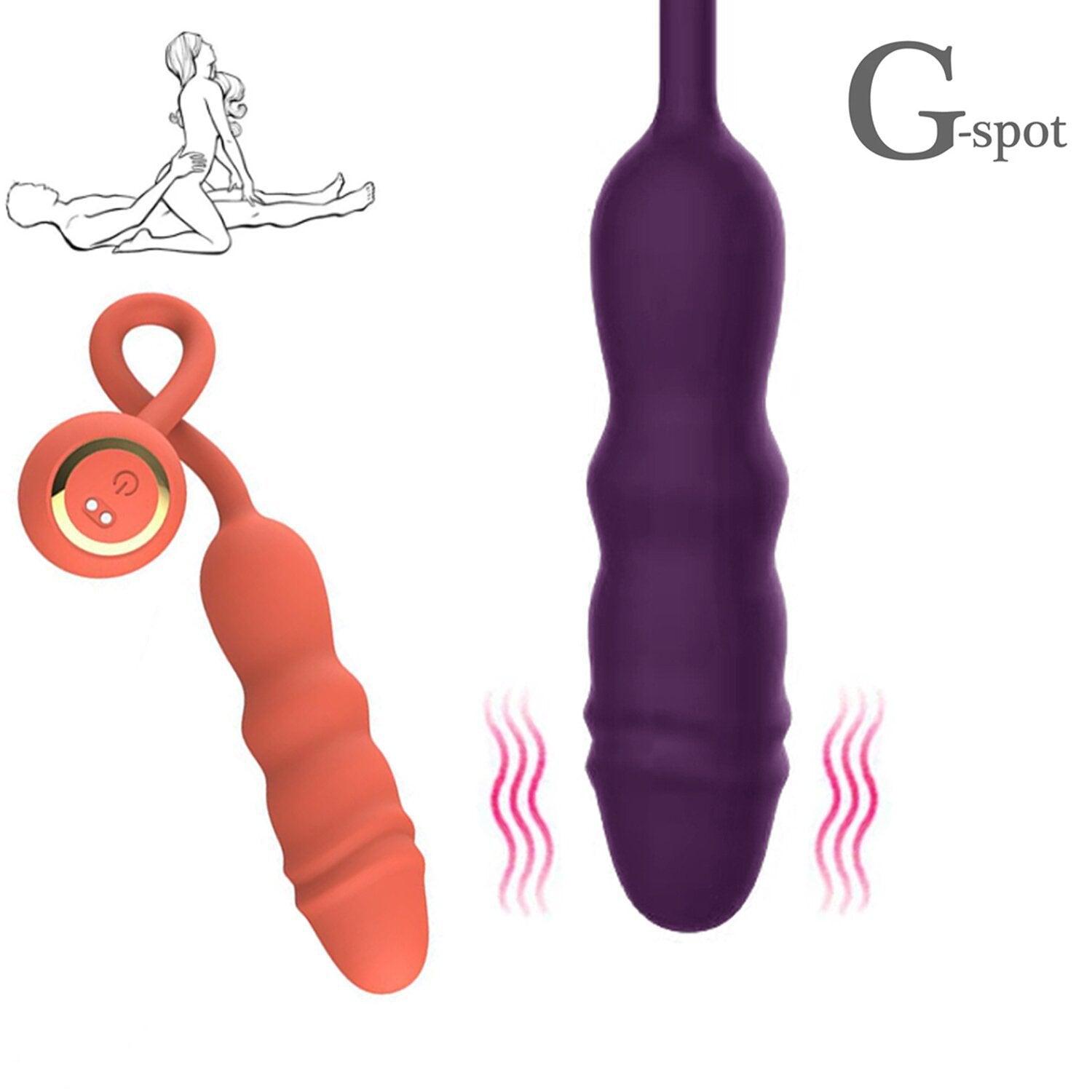 Female G-spot Vibrator Rear Anal Plug Retractable Rotating Masturbator - Secret Garden