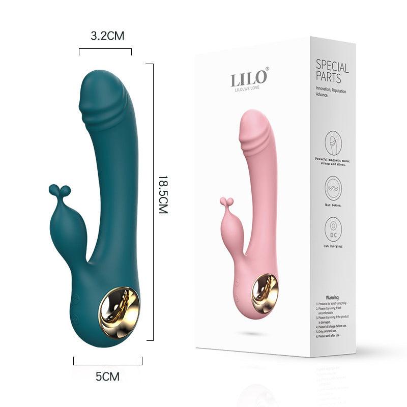 Modern Latest Female Waterproof Silicone 10-Segment Inverter Dual Vibration Dildo - Secret Garden