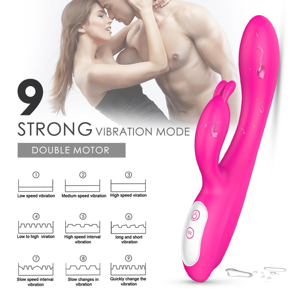 Double silicone female masturbation adult erotic toys female heated flirting rabbit vibration - Secret Garden