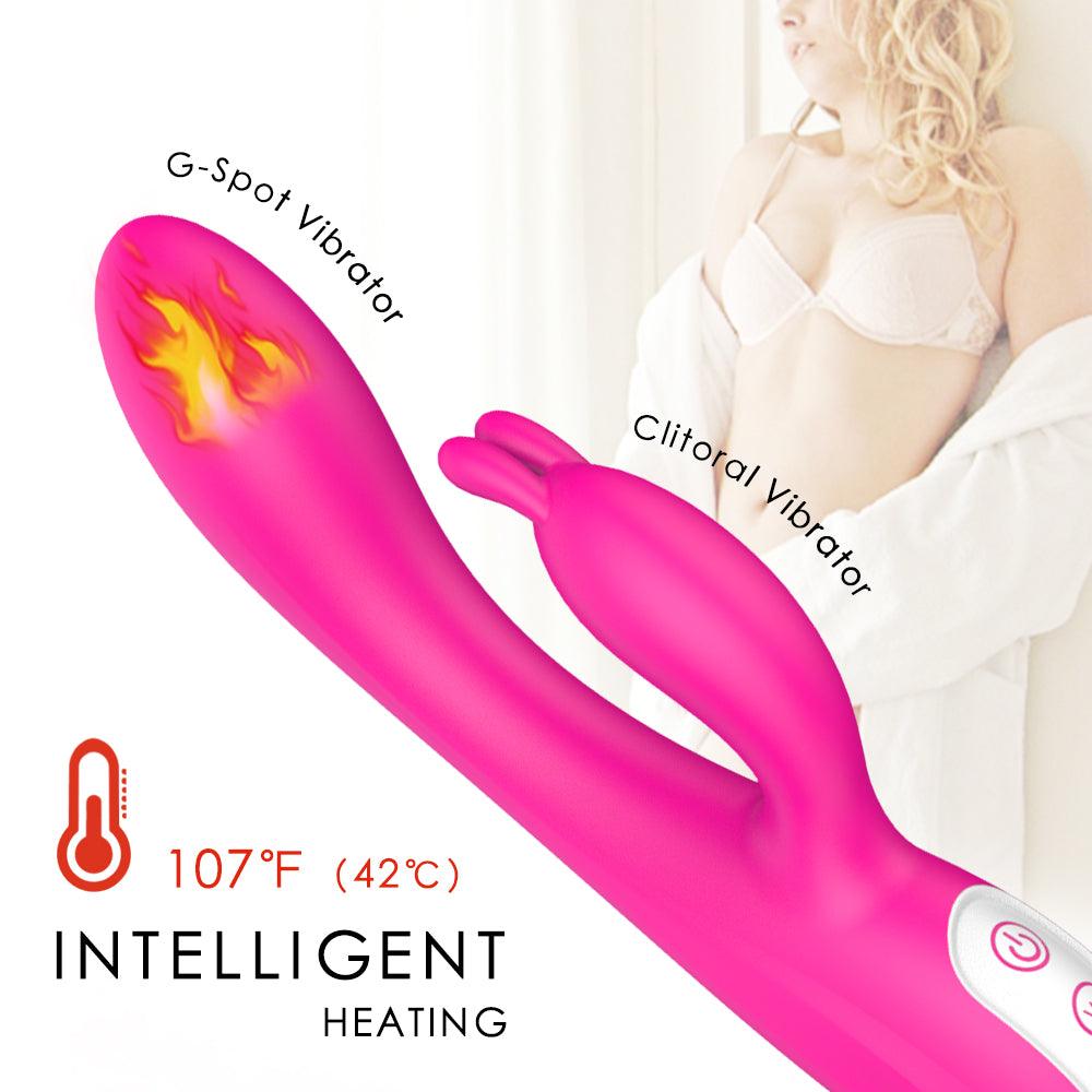 Double silicone female masturbation adult erotic toys female heated flirting rabbit vibration - Secret Garden