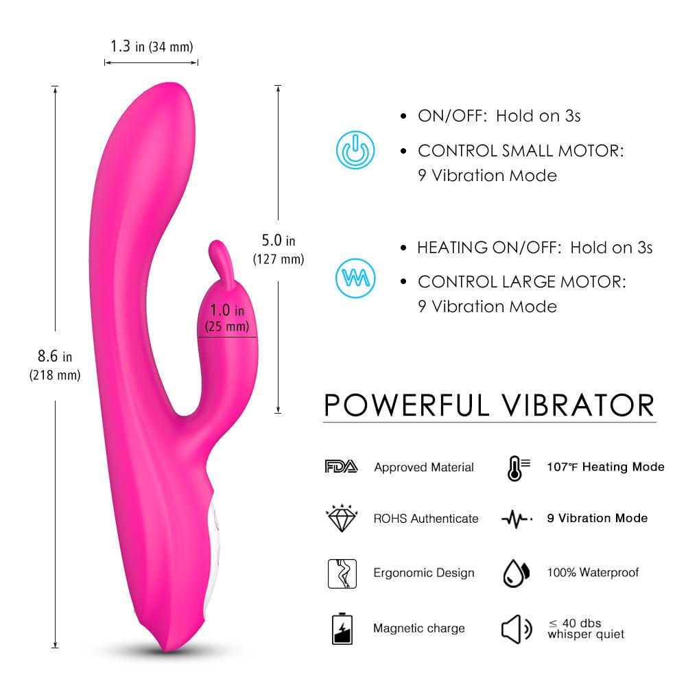 Double silicone female masturbation adult erotic toys female heated flirting rabbit vibration - Secret Garden