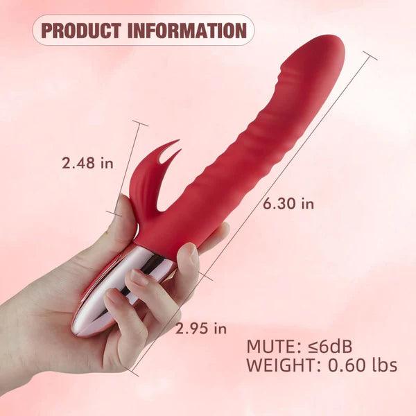 3-IN-1 Retractable Burgundy Heated Vibrator - Secret Garden