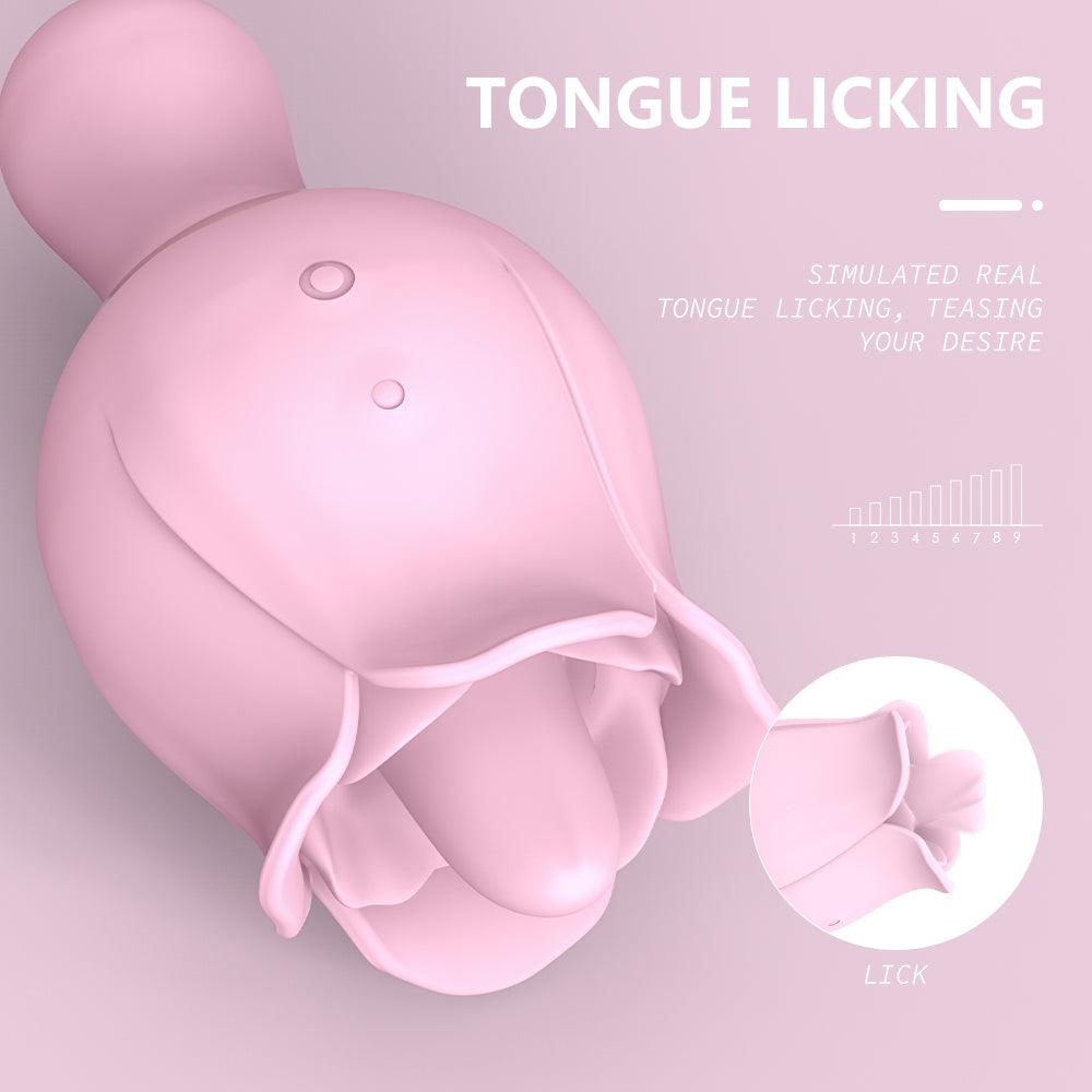 Rose Erotic Tongue Stretching Egg Jumper Female Outdoor Portable Rechargeable Egg Jumper Masturbator - Secret Garden