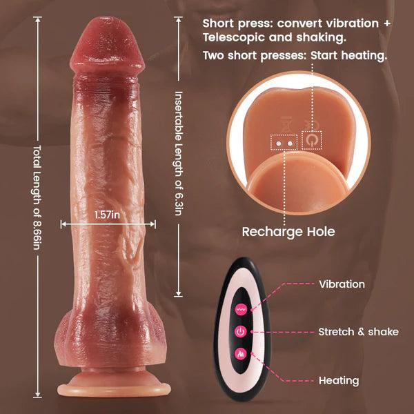 MASK Bloodshot 9 Vibrating 3 Thrusting Swinging Heating Lifelike Dildo 8.66 Inch - Secret Garden