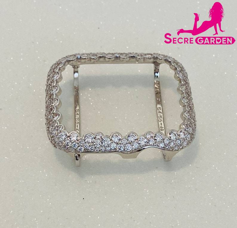 Introducing the Silver Diamond Apple Watch Bezel Cover - Bling Series 2-9