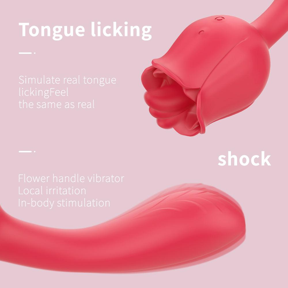 Rose Vibrator with Handle for Women - Secret Garden